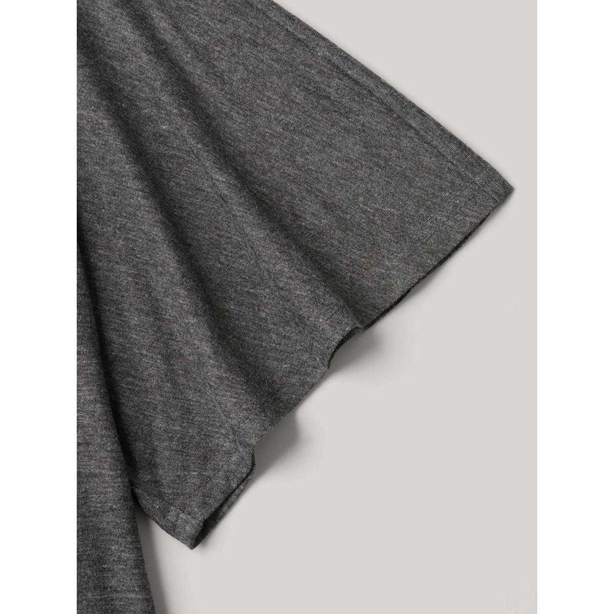 Plus Size Flared Sleeve Open-Front Kimono Cardigan Women DimGray Leisure Non Casual Kimonos BloomChic 18-20/2X Product Image