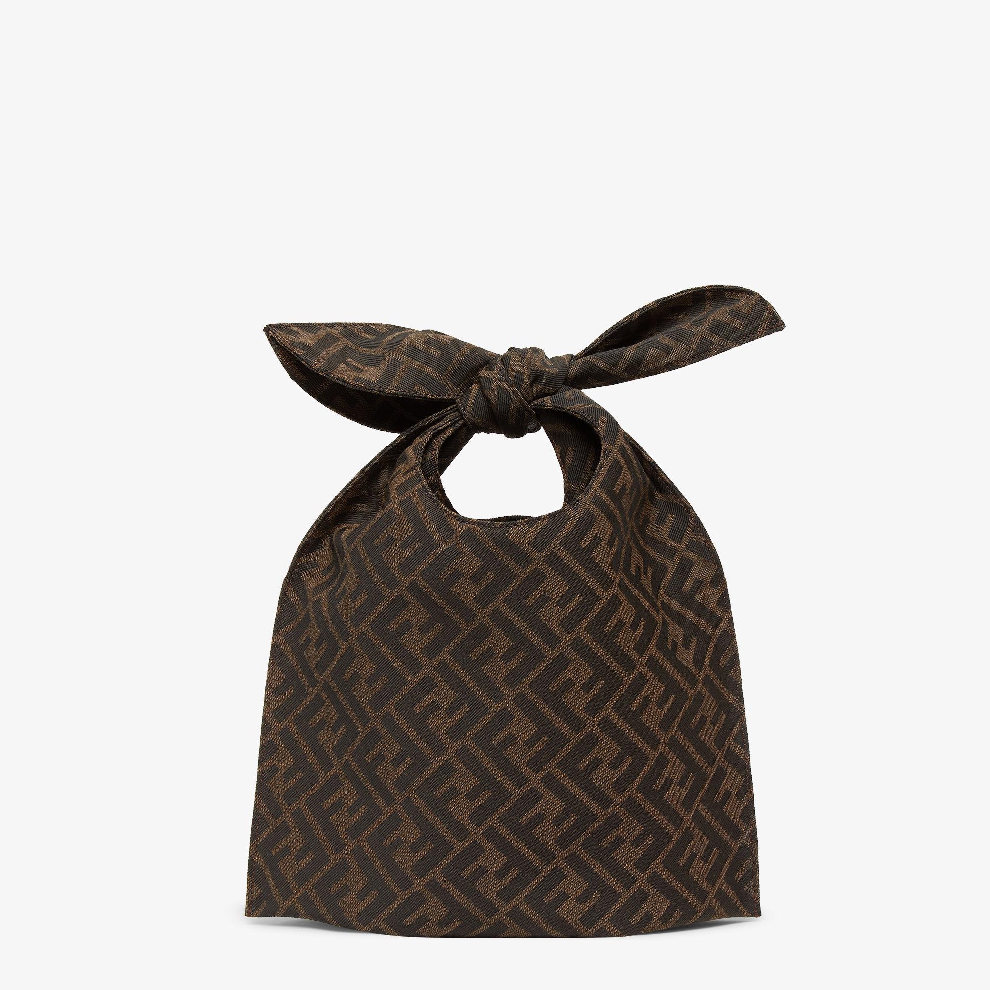 Silvia And The Baguette Shopper MiniBrown FF jacquard bag with multicolor print Product Image