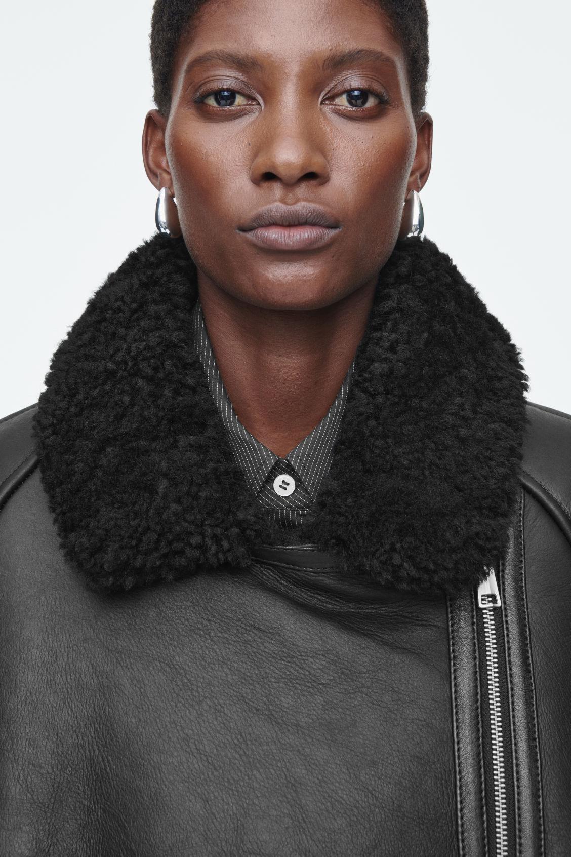 OVERSIZED SHEARLING AVIATOR JACKET Product Image