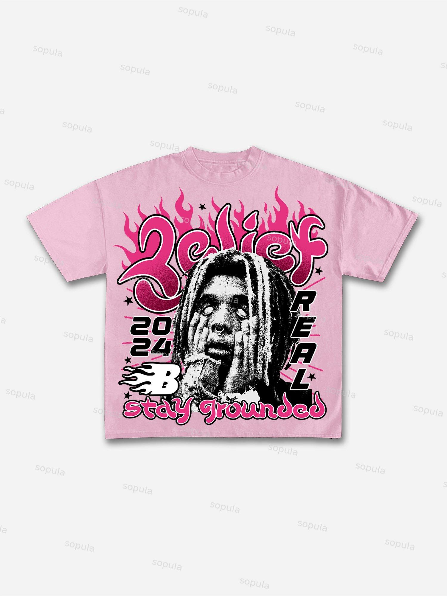 Street Faith Male Head Graphic Cotton T-shirt Product Image