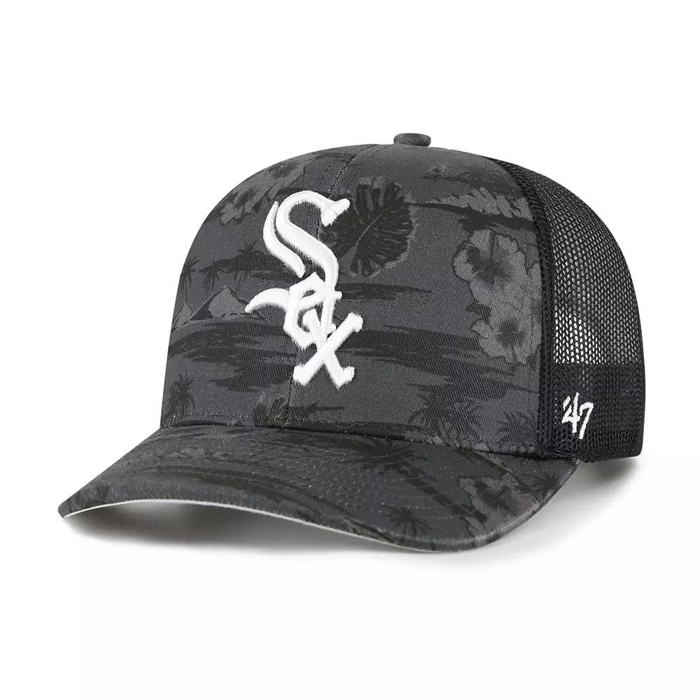 Men's '47 Black Chicago White Sox Fiji Trucker Adjustable Hat Product Image