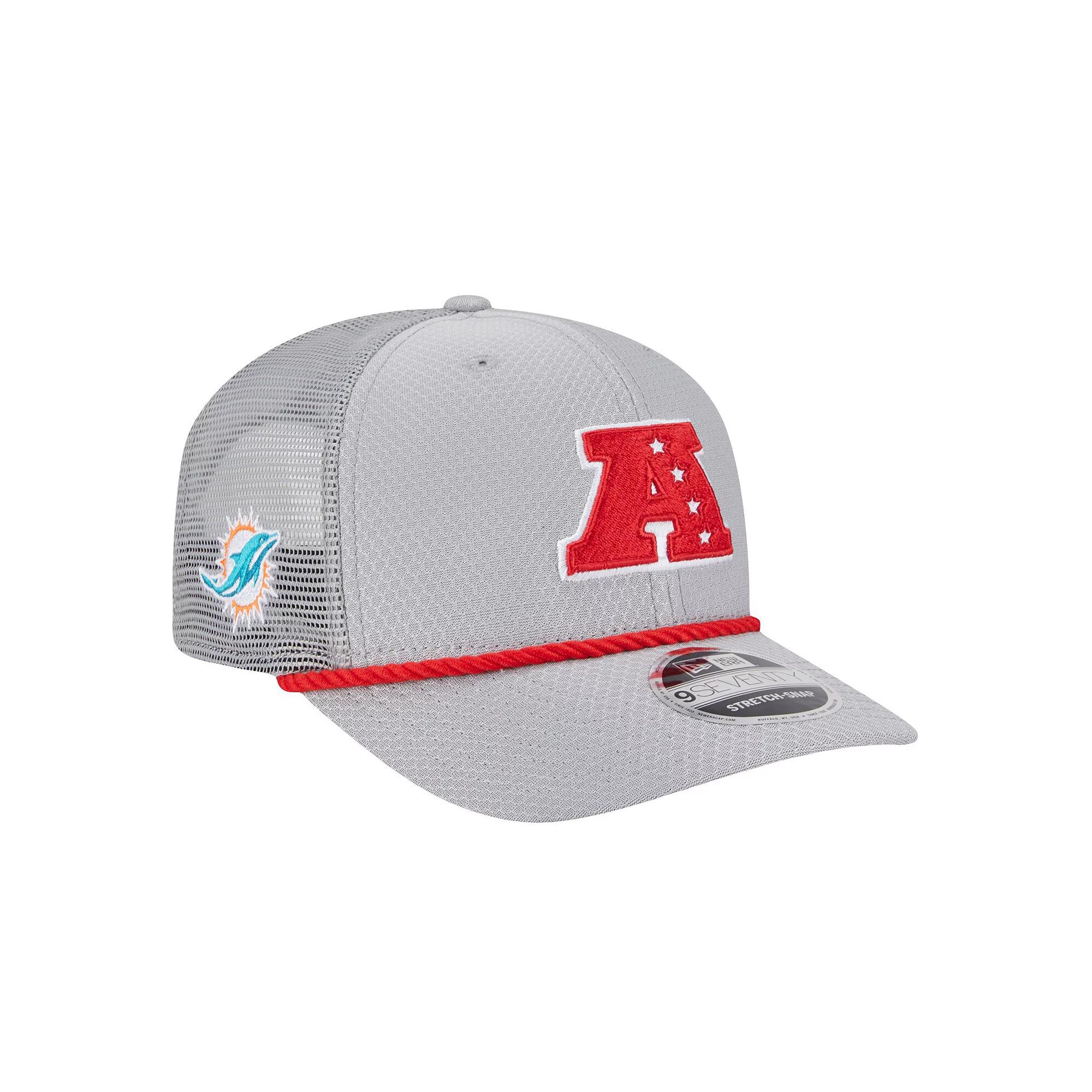 Men's New Era Gray Miami Dolphins 2025 Pro Bowl 9SEVENTY Stretch-Snap Hat, Grey Product Image