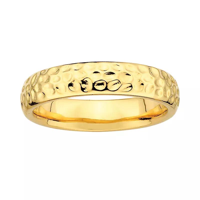 Stacks & Stones 18k Gold Over Silver Hammered Stack Ring, Women's, Size: 5 Product Image