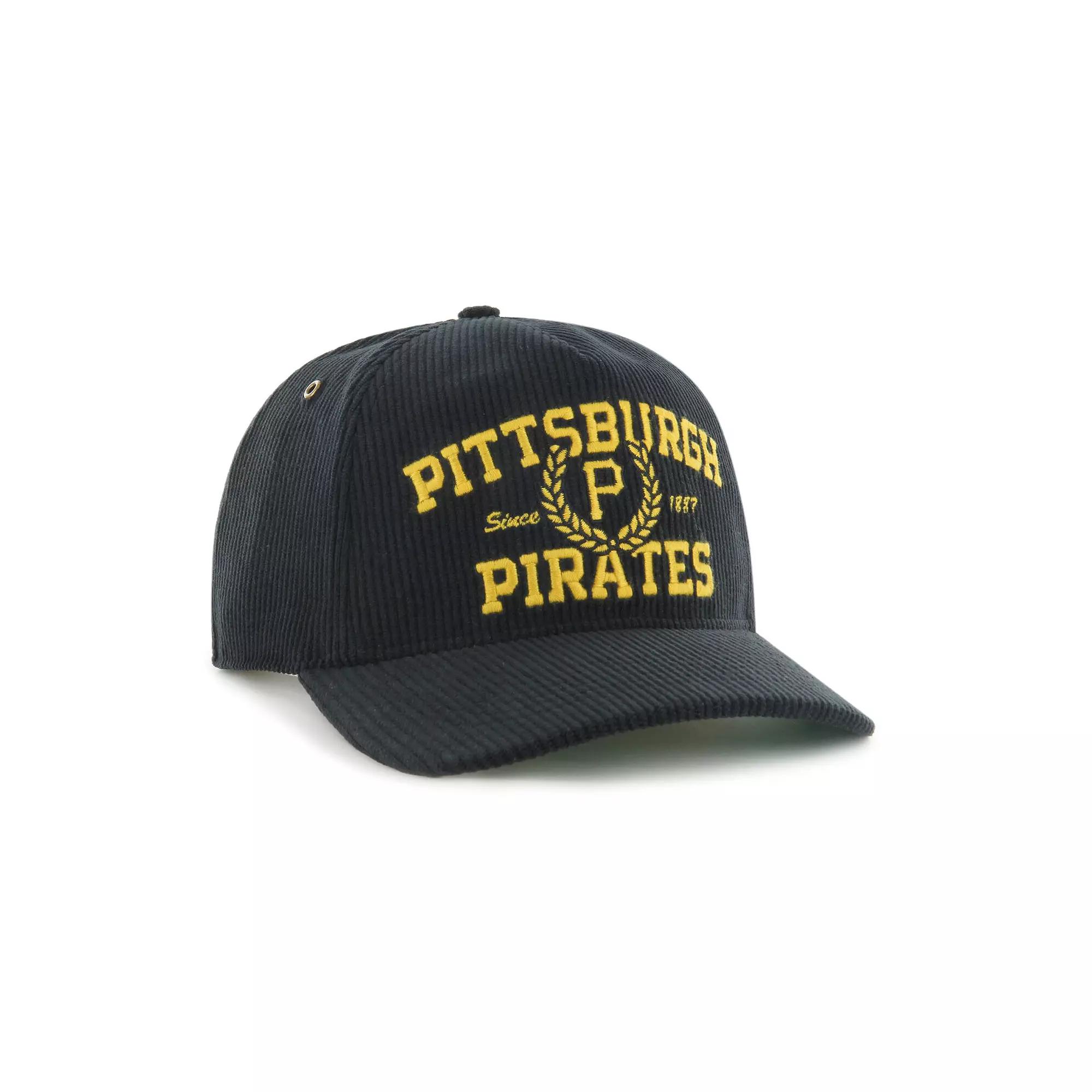 Men's '47 Black Pittsburgh Pirates Laurus Corduroy Hitch Snapback Hat Product Image