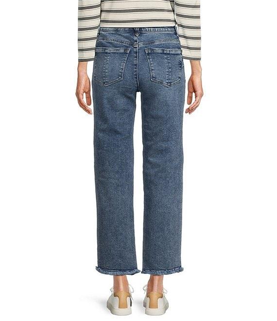 Democracy #double;Ab#double;solution® High Rise Straight Leg Frayed Hem Ankle Jeans Product Image