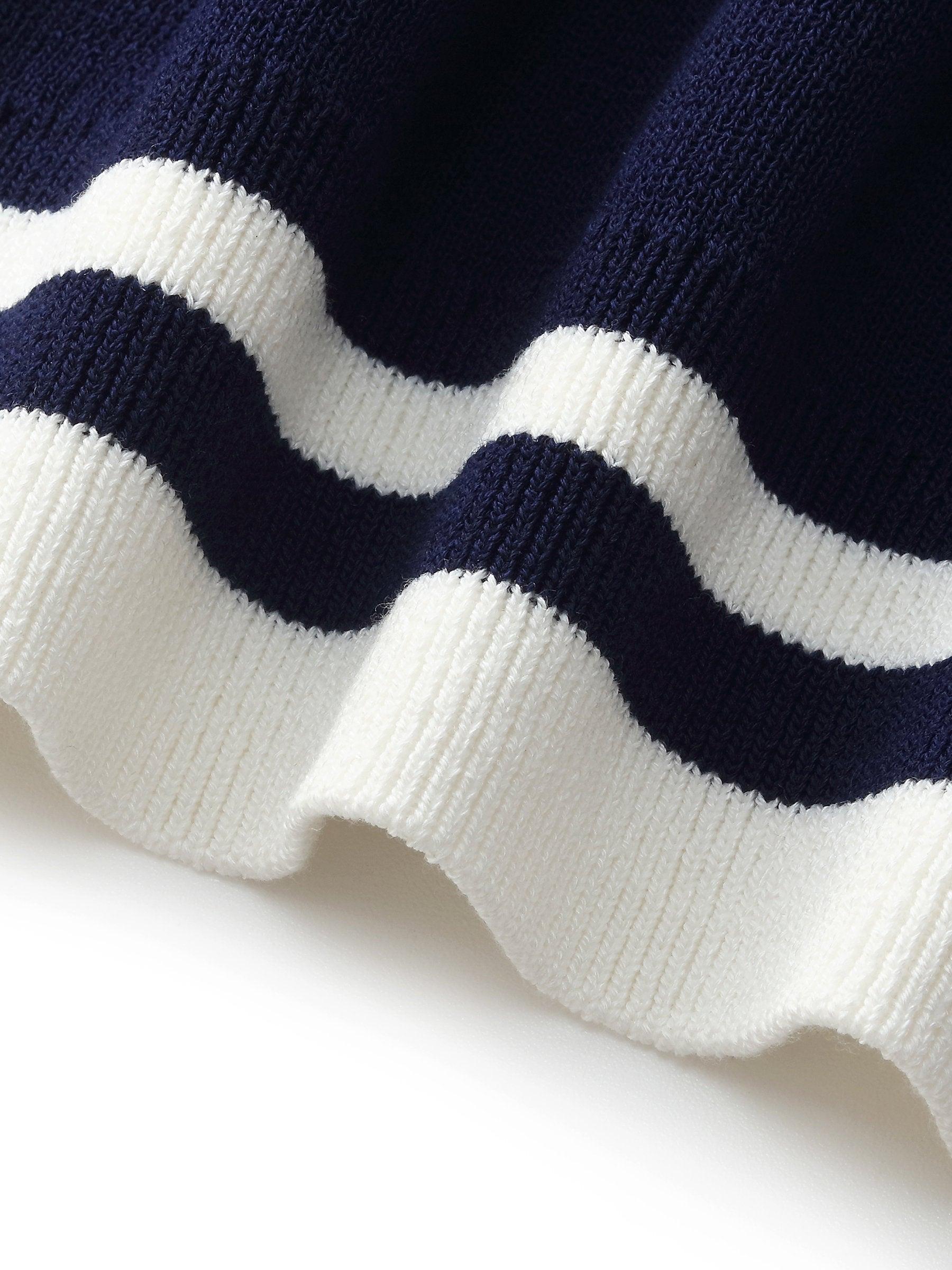 Tencel Blend Contrast Trim Knit Top And Skirt Two-Piece Set Product Image