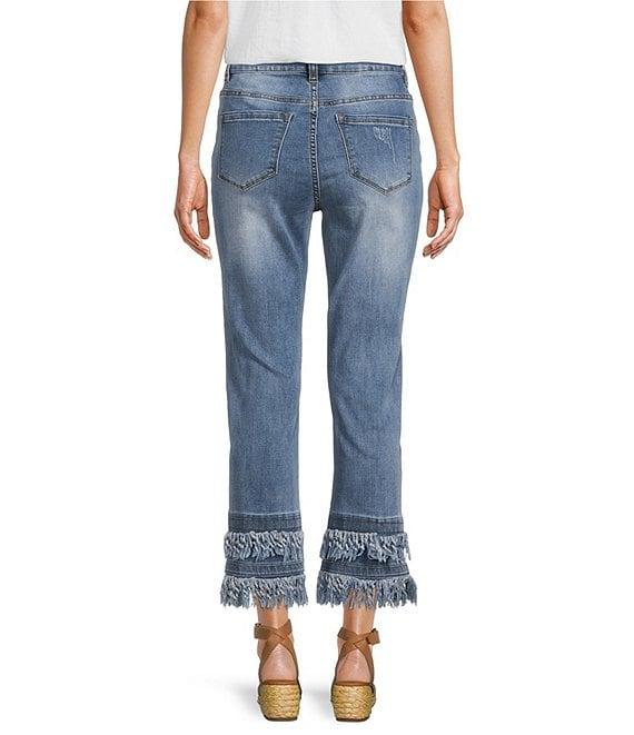 John Mark Straight Leg 5-Pocket Fringe Hem Crop Jeans Product Image