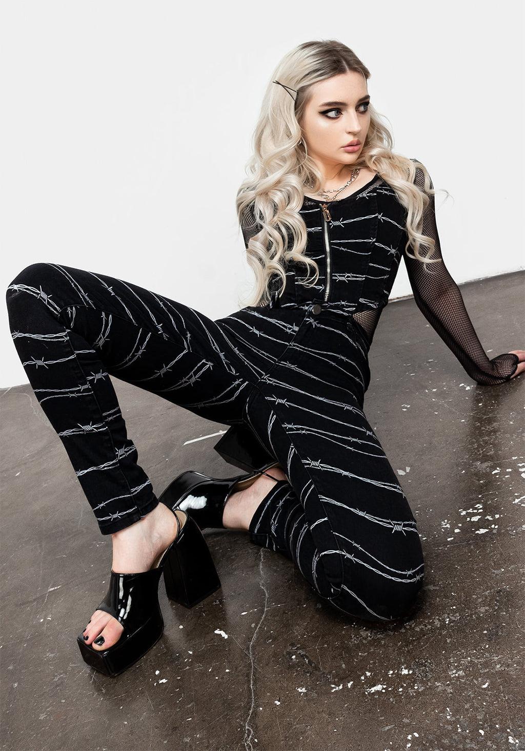 Barbed Denim Skinny Jeans Product Image