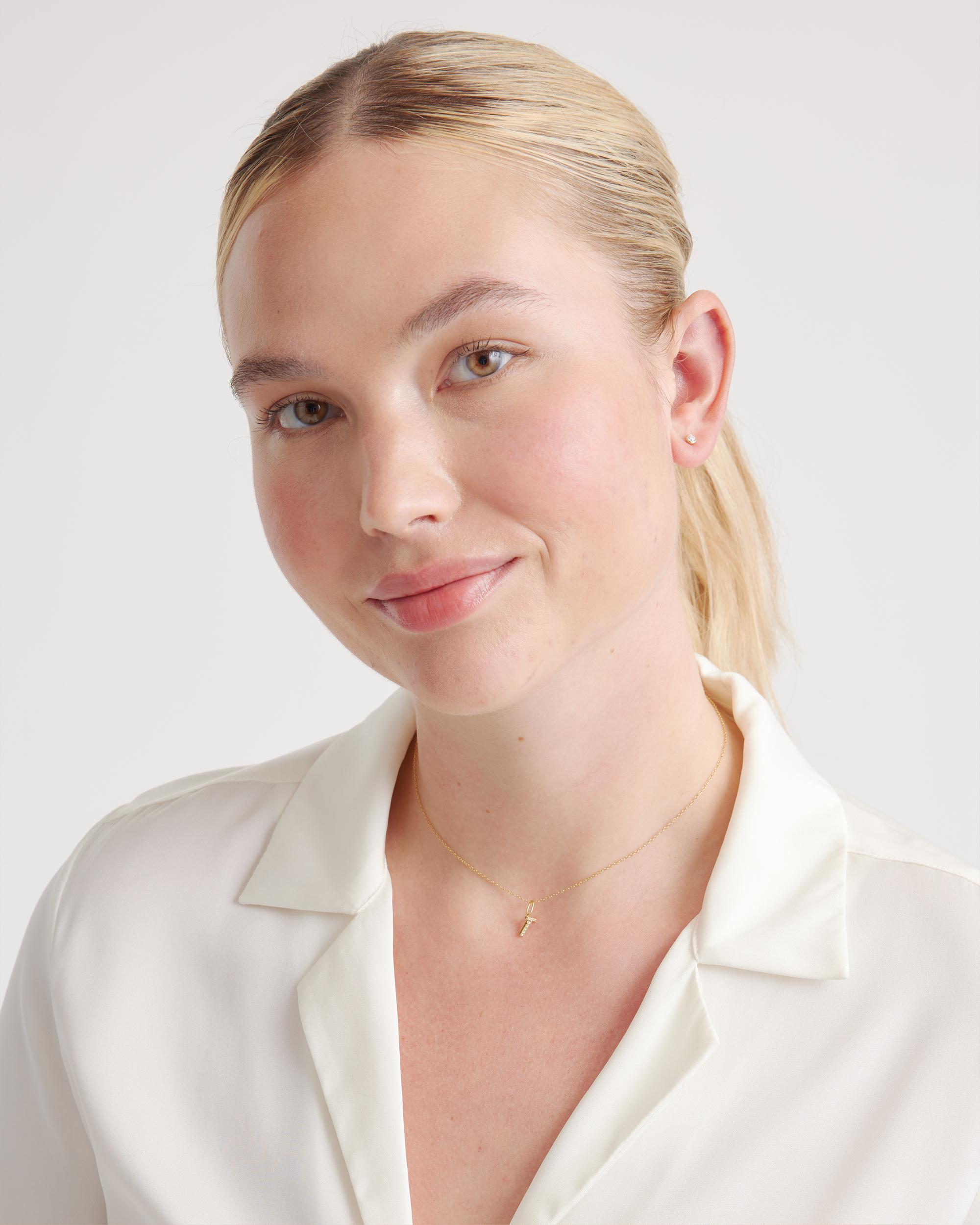 Womens Love Knot Diamond & 14K Yellow Gold Single Stud Earring Product Image