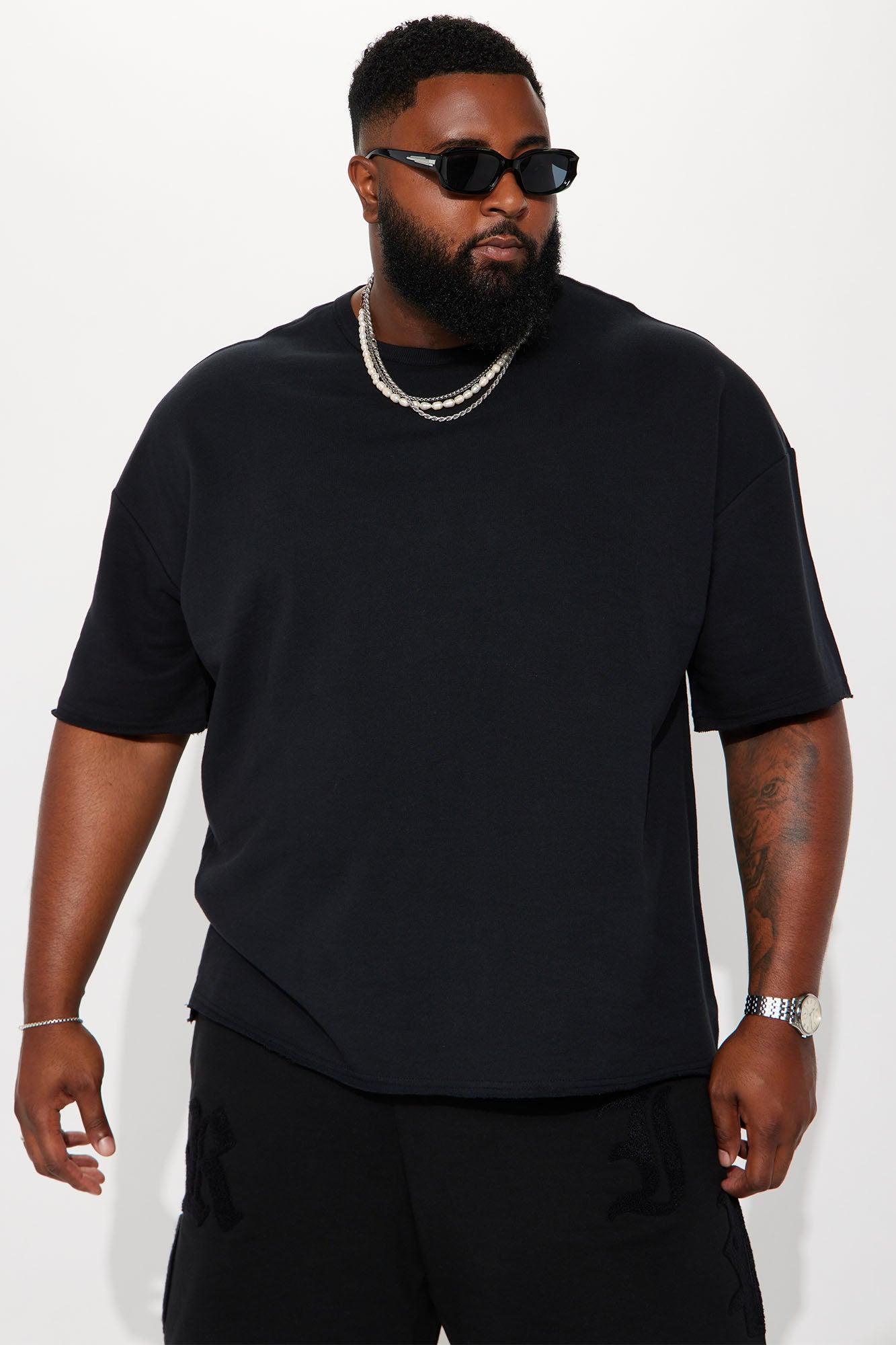 I Like How It Looks Oversized Terry Short Sleeve Tee - Black Product Image