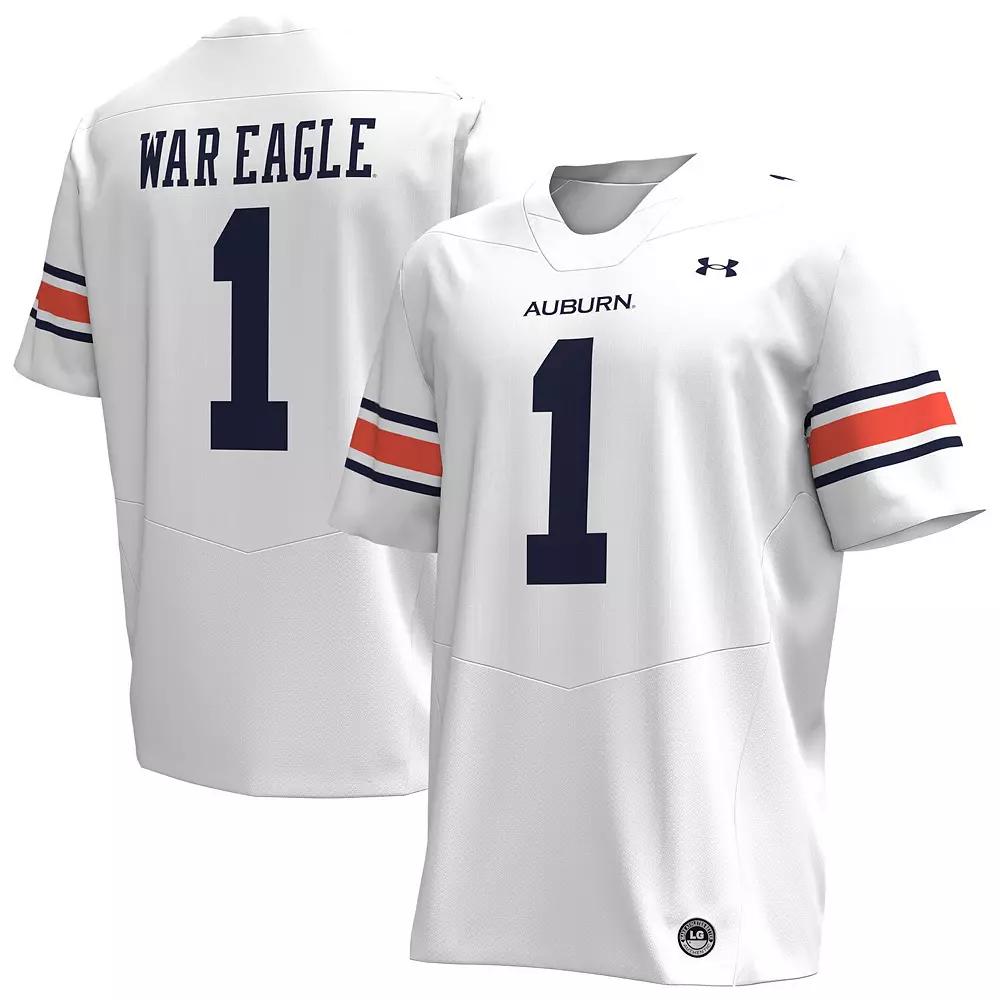 Men's Under Armour #1 White Auburn Tigers Replica Football Jersey,  Product Image