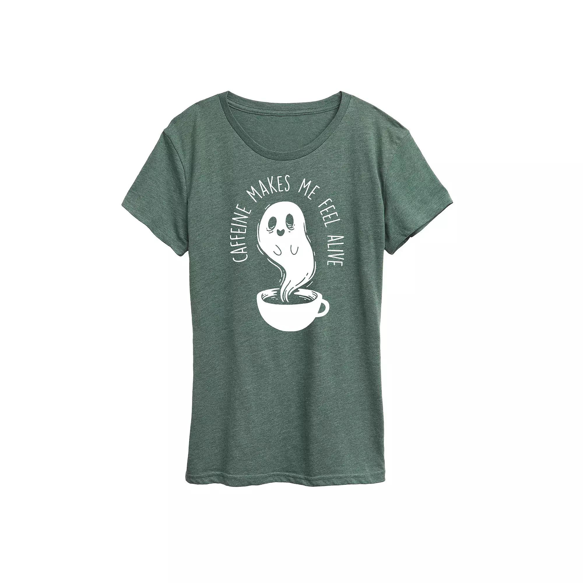 Women's Caffeine Makes Me Feel Alive Graphic Tee,  Product Image