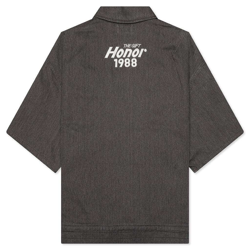 Twill Full Zip Shirt - Black Male Product Image