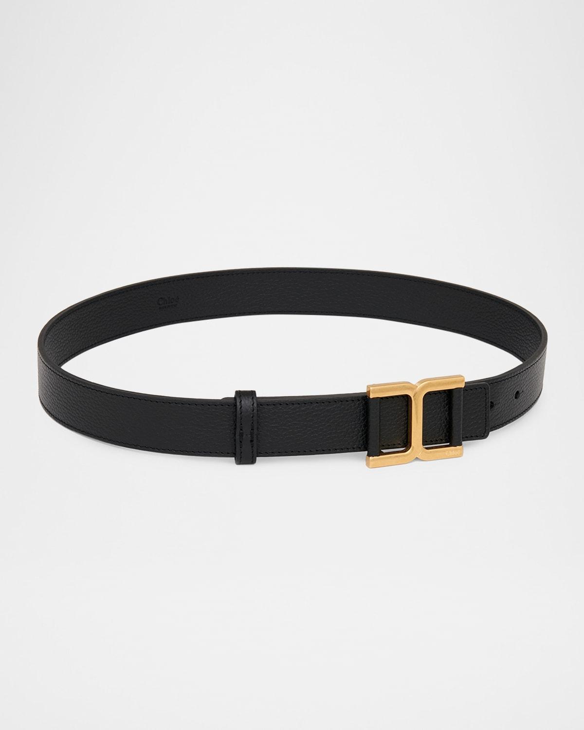 CHLOÉ Chloe Marcie Small Leather Belt In Black Product Image
