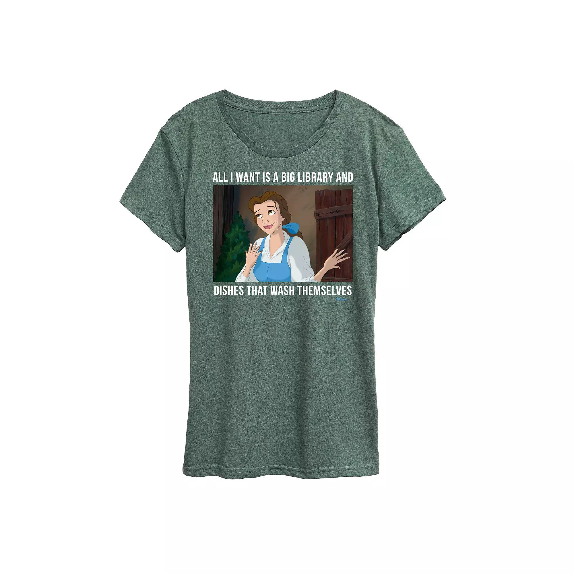 Disney Princess Belle Women's Library Graphic Tee, Girl's,  Product Image