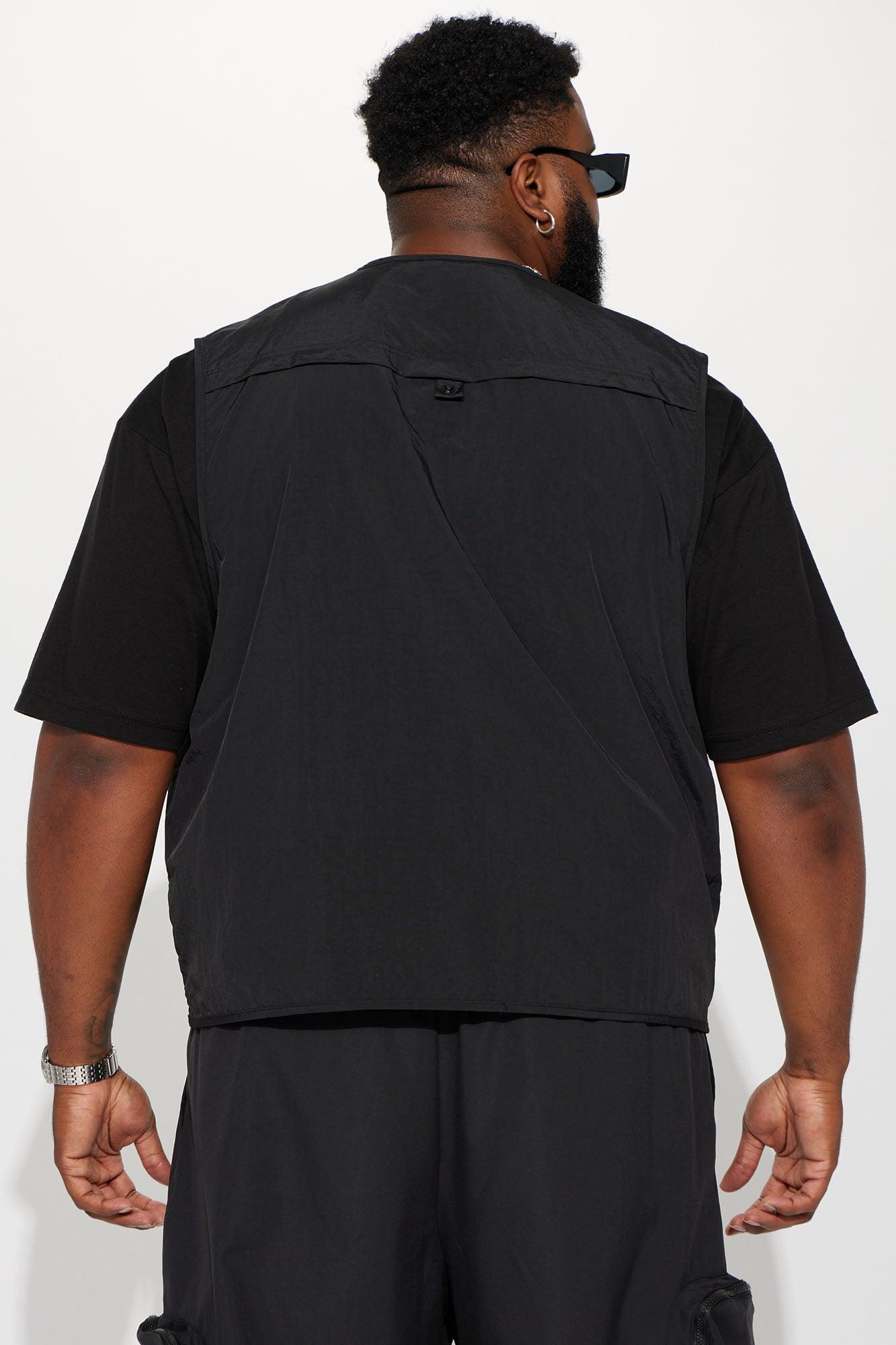 Our Moment Utility Nylon Cargo Vest - Black Product Image