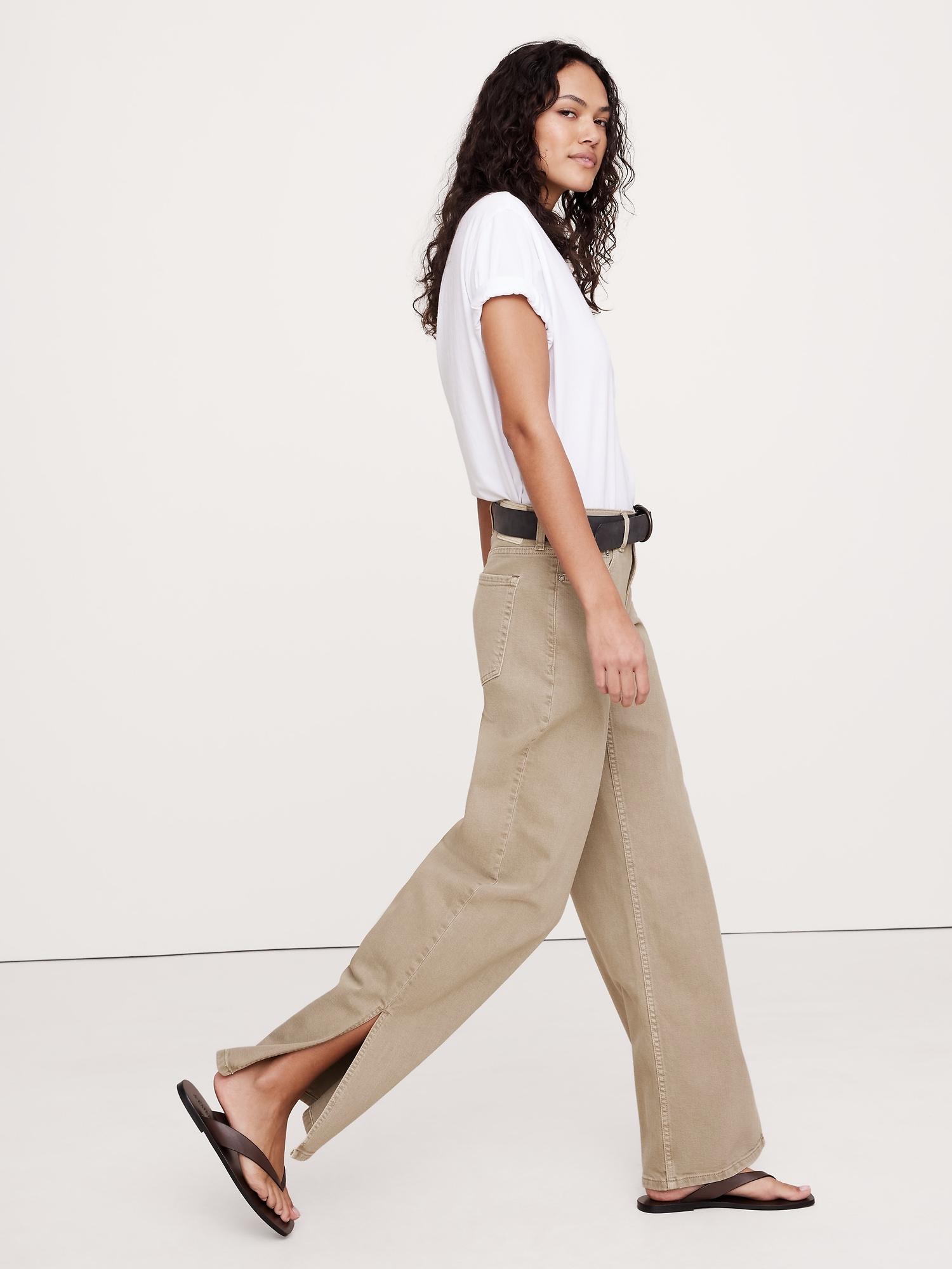 The Icon Classic Mid-Rise Wide-Leg Split-Hem Jean Product Image