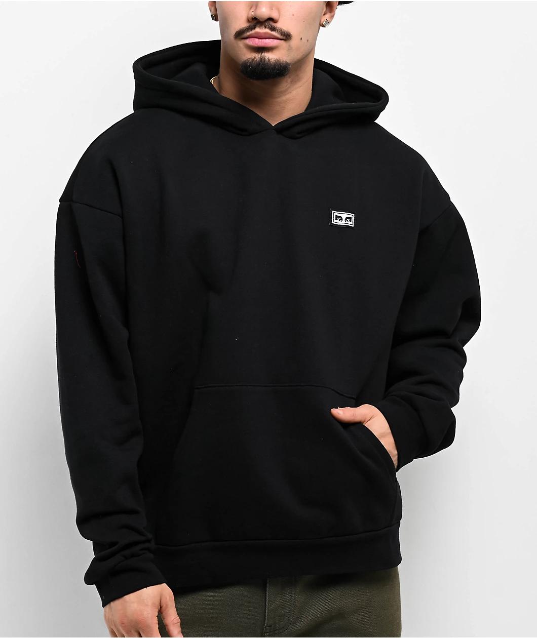 Obey Services Extra Heavy Black Hoodie Product Image