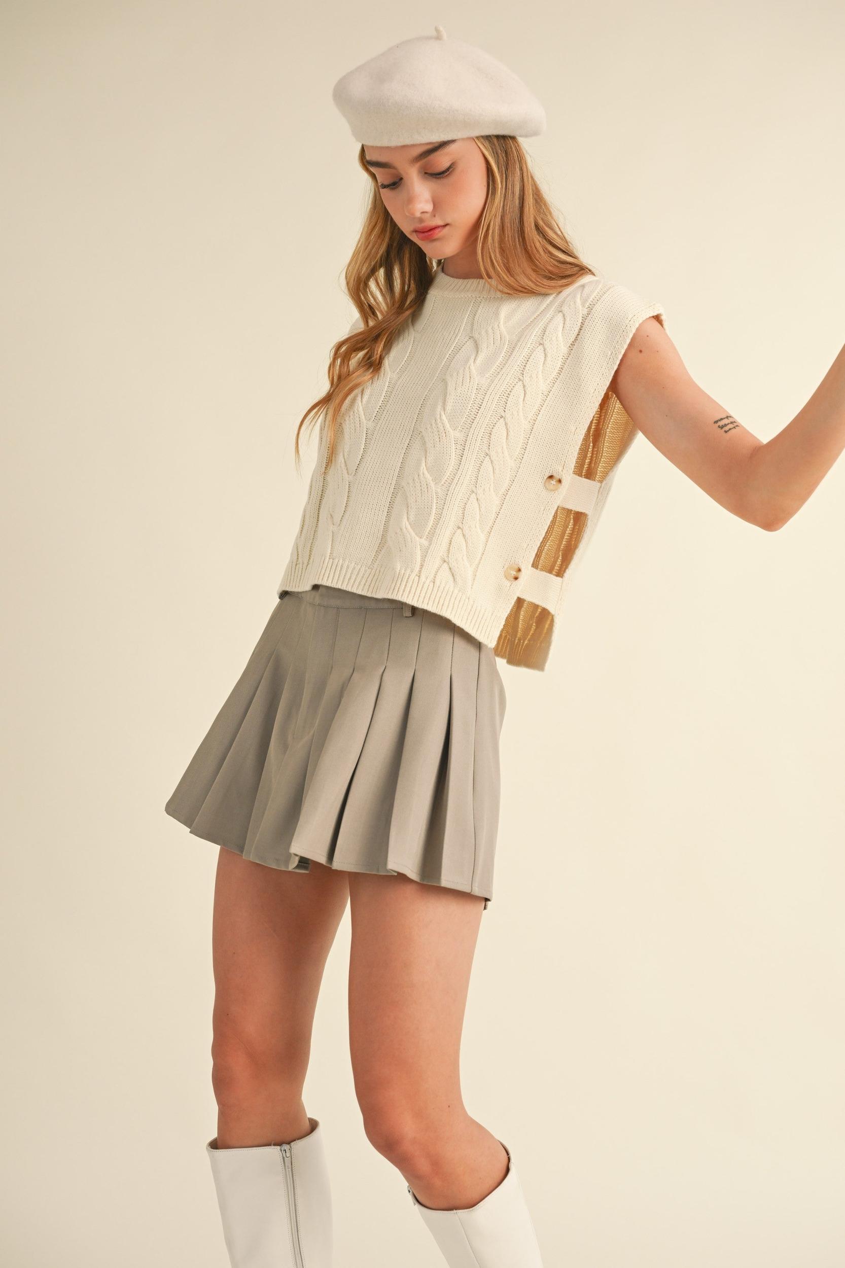 Cable Knit Open Side Vest Product Image