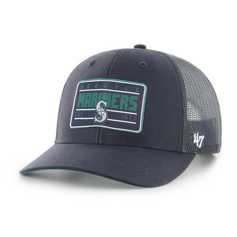 Men's '47 Navy Seattle Mariners Hardline Trucker Adjustable Hat, Blue Product Image