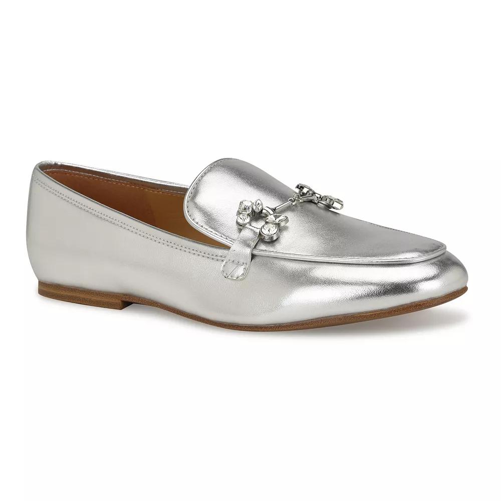Nine West Bennit Women's Slip-On Round Toe Dress Loafers, Size: 11, Silver Product Image