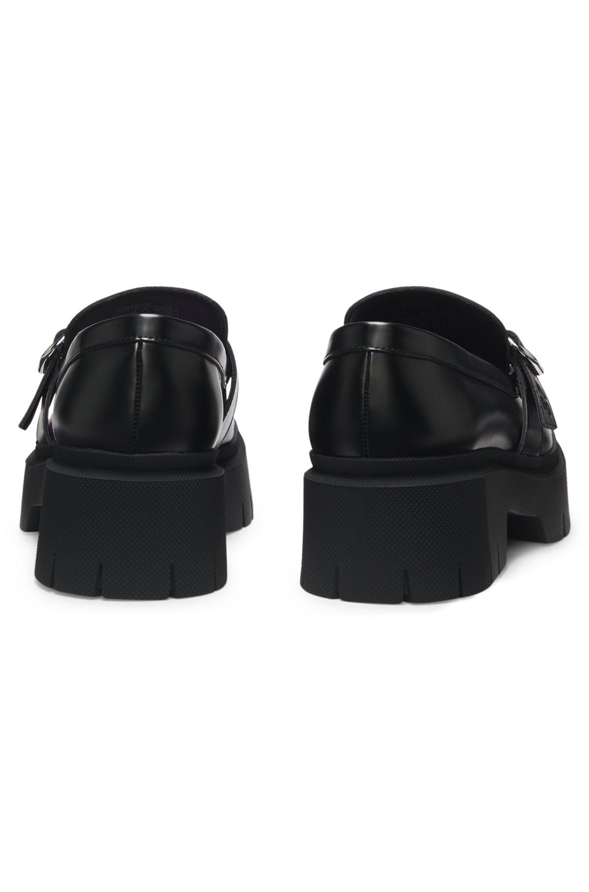 Leather loafers with buckled strap Product Image