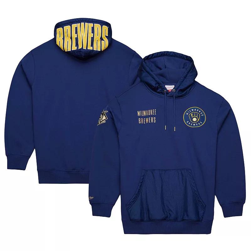 Men's Mitchell & Ness Navy Milwaukee Brewers Team OG 2.0 Current Logo Pullover Hoodie, Size: Medium, Blue Product Image