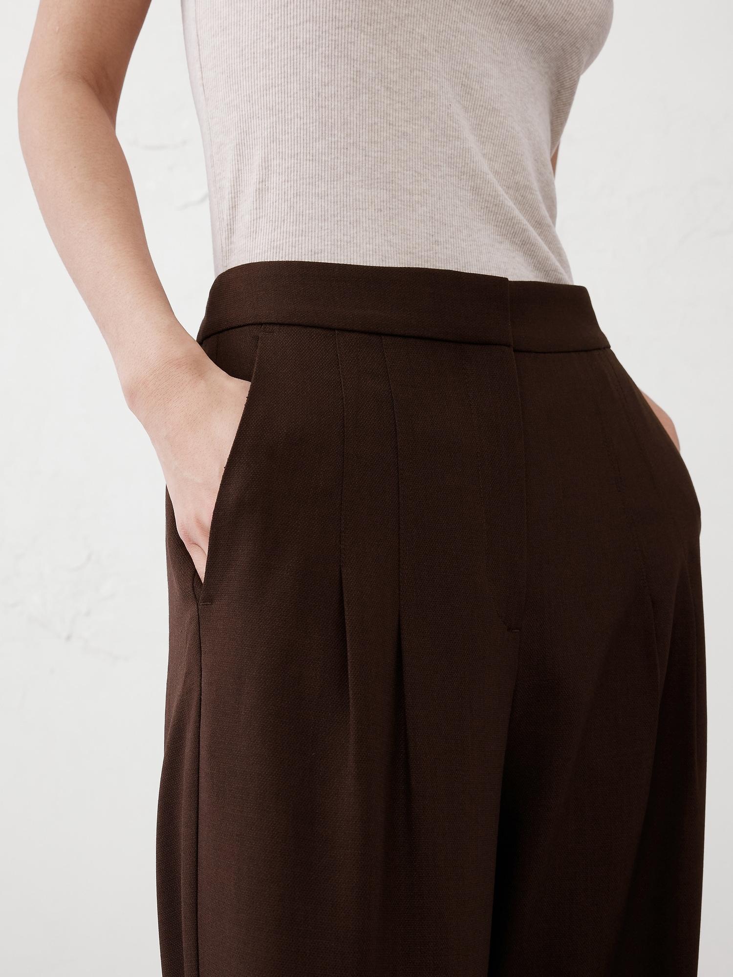 Wide-Leg High-Rise Pleated Pull-On Pant Product Image