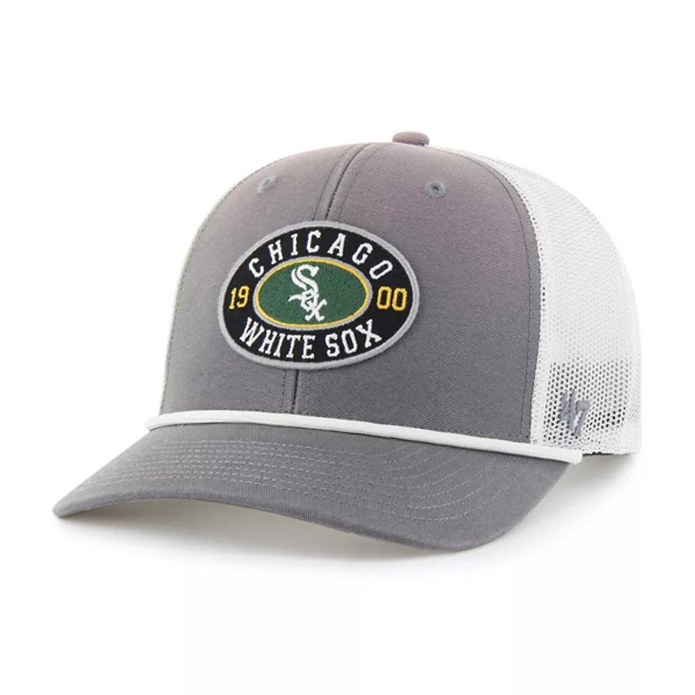 Men's '47 Gray/White Chicago White Sox Tide Sweep Rope Trucker Adjustable Hat, Grey Product Image