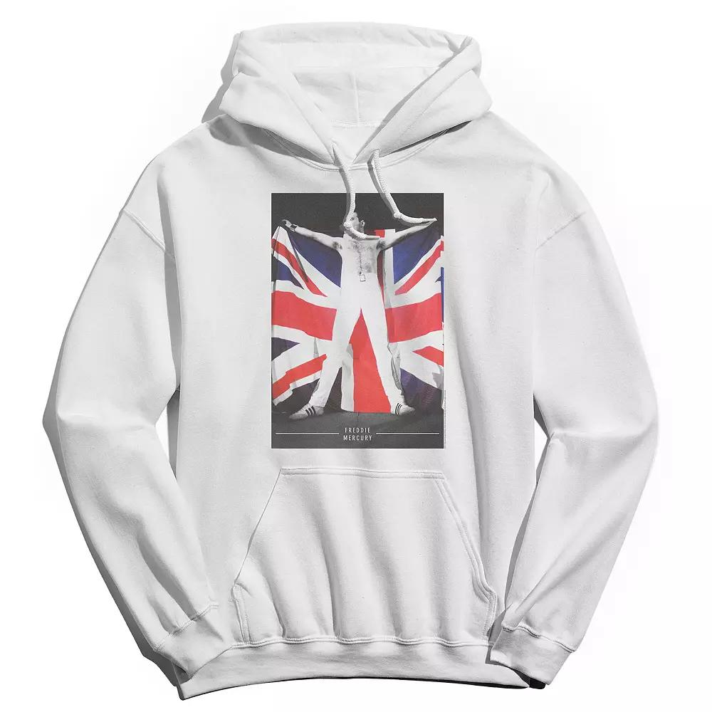 Men's Freddie Mercury Flag Hoodie, Size: XL, White Product Image