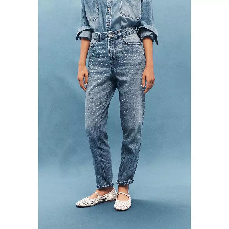 Womens NEXT Embellished Denim Jeans Product Image
