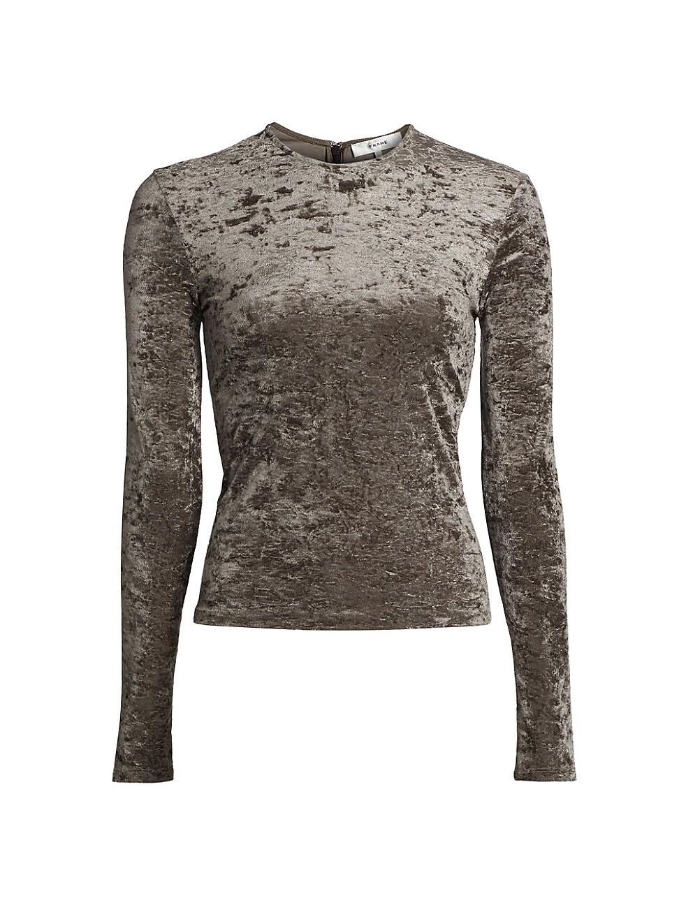 Womens Velvet Long-Sleeve Top Product Image