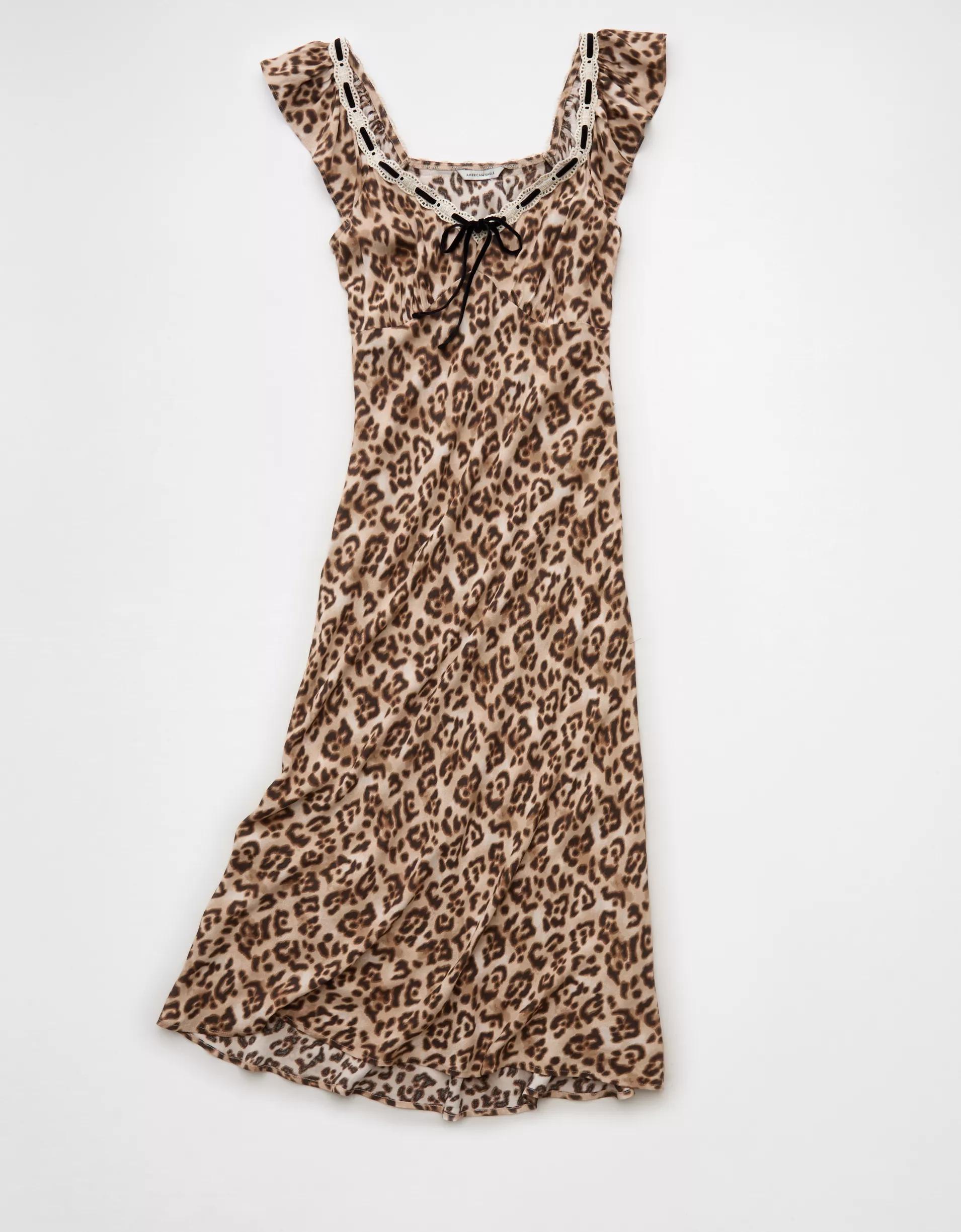 AE Lace Trim Midi Dress Product Image