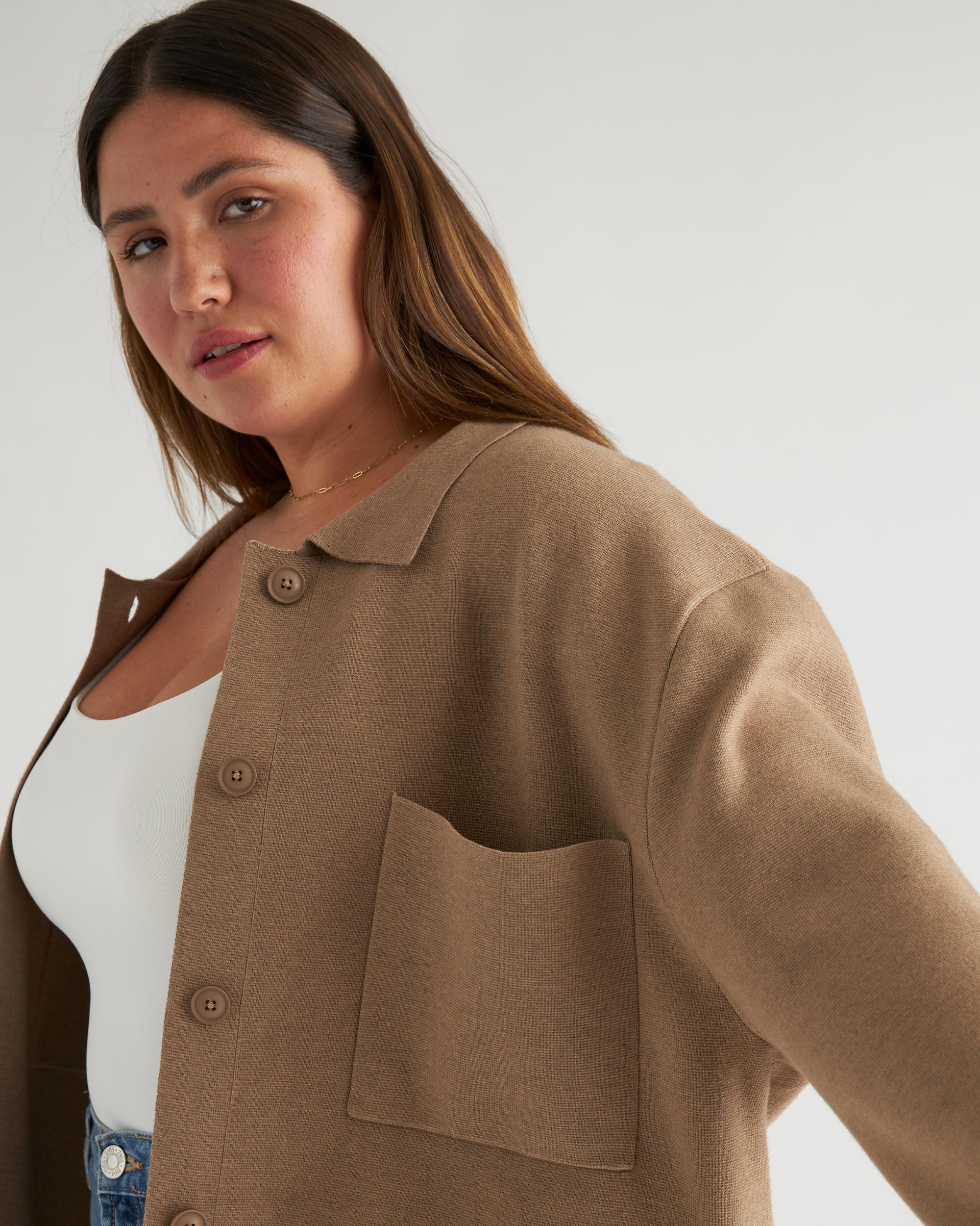 Quince | Women's Eco-Knit Milano Stitch OverSized Shirt Jacket Viscose Product Image