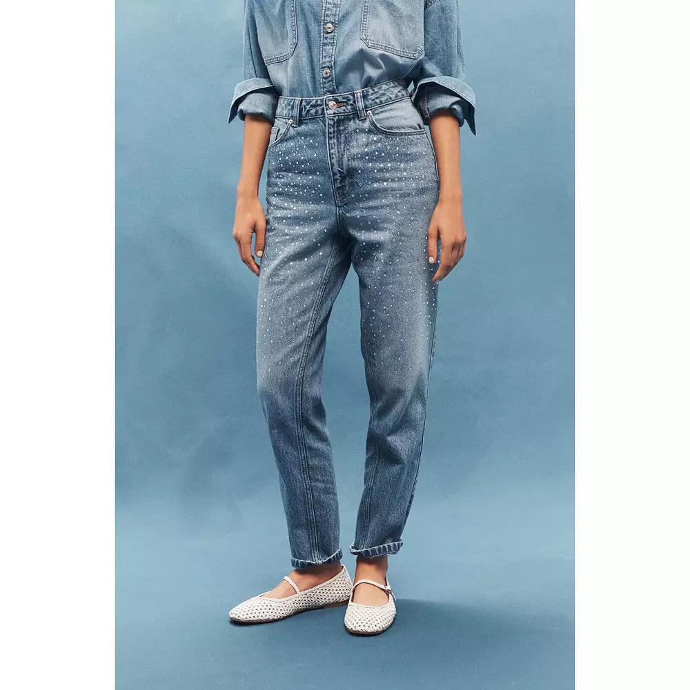 Womens NEXT Embellished Denim Jeans Product Image