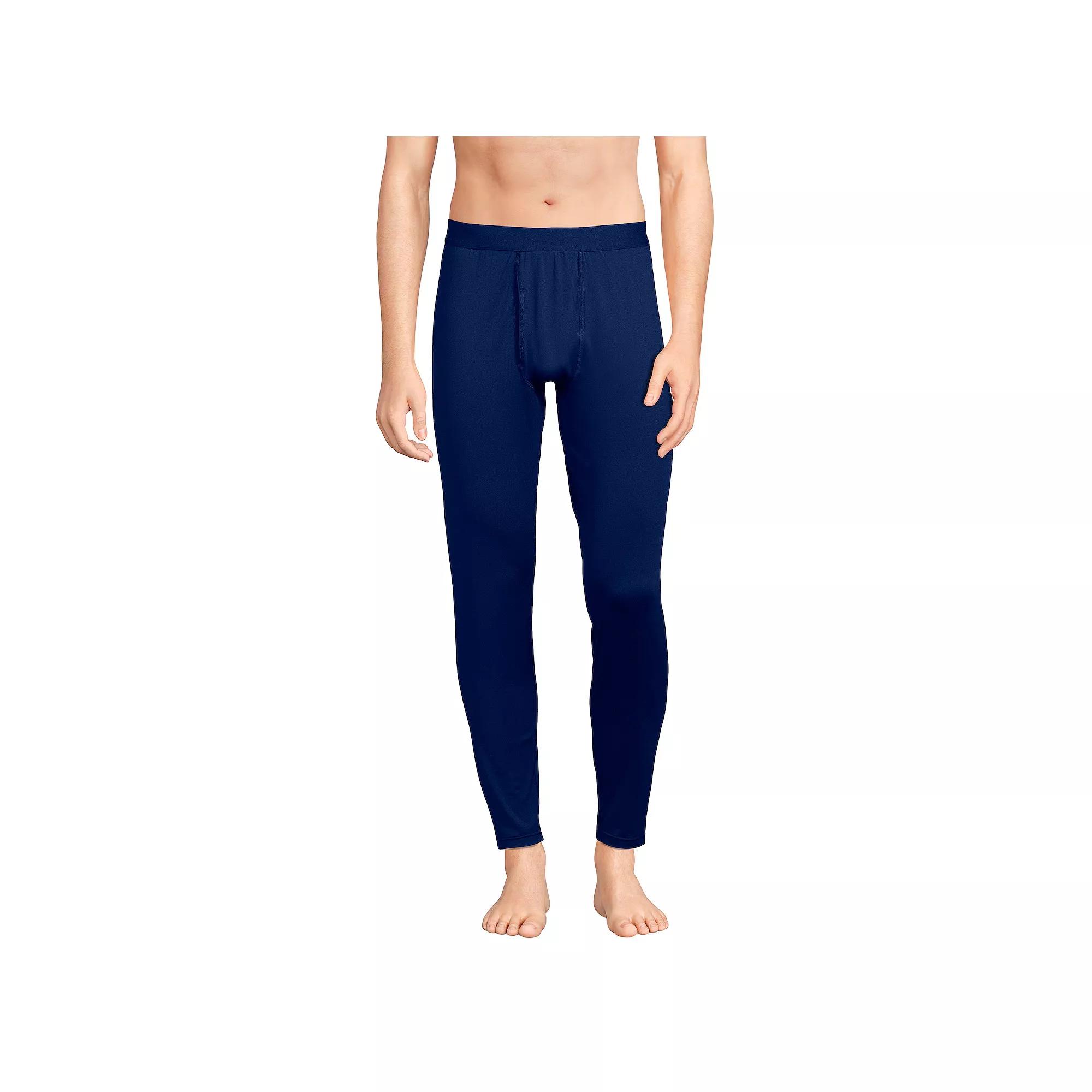 Men's Lands' End Stretch Thermaskin Long Underwear Base Layer Pants, Size: Small, Deep  Blue Product Image