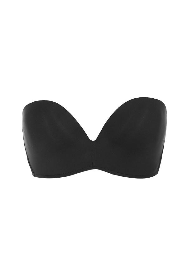Smooth  plain molded strapless bra - black Product Image