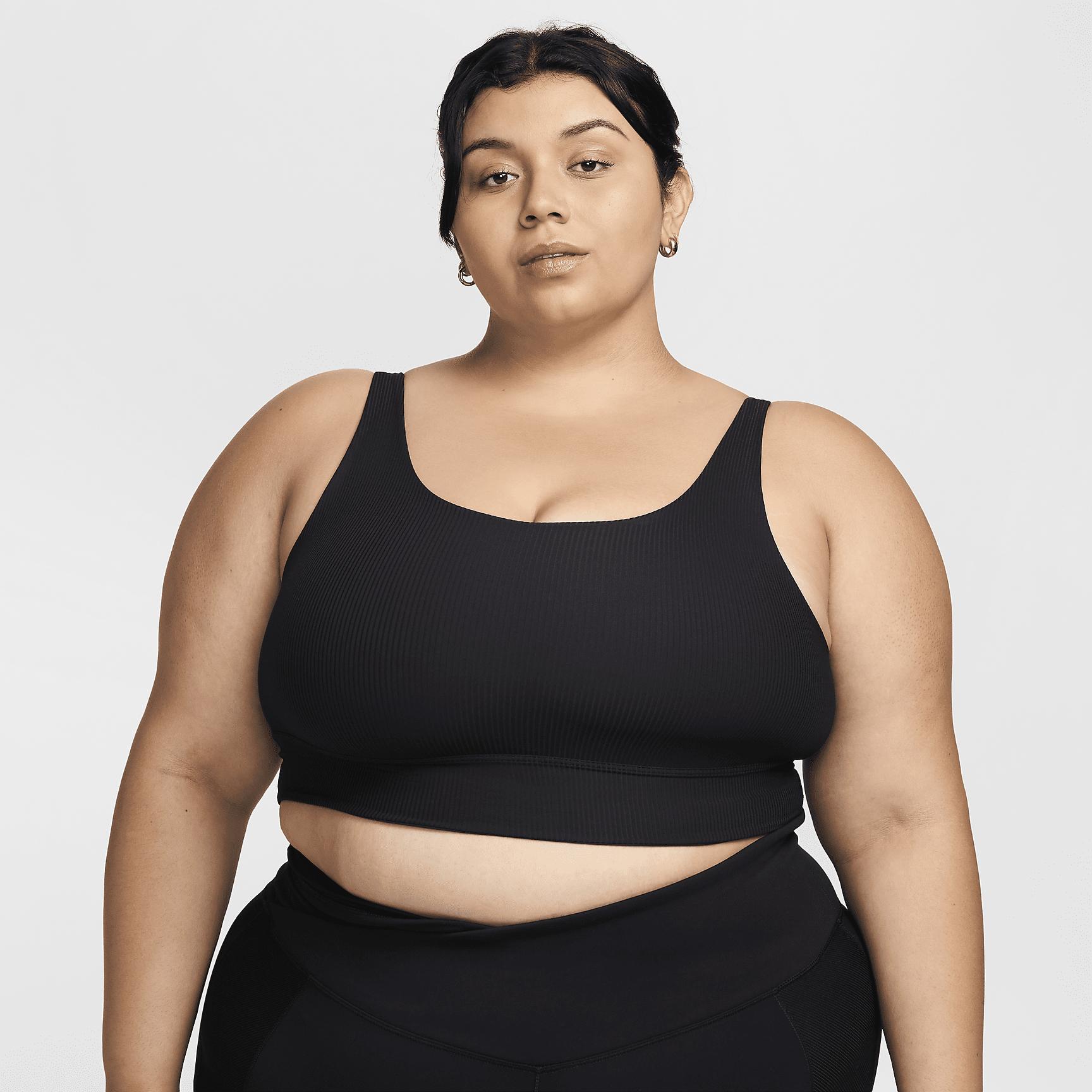 Nike Womens Zenvy Rib Light-Support Non-Padded Longline Sports Bra (Plus Size) | HF1544-010 Product Image