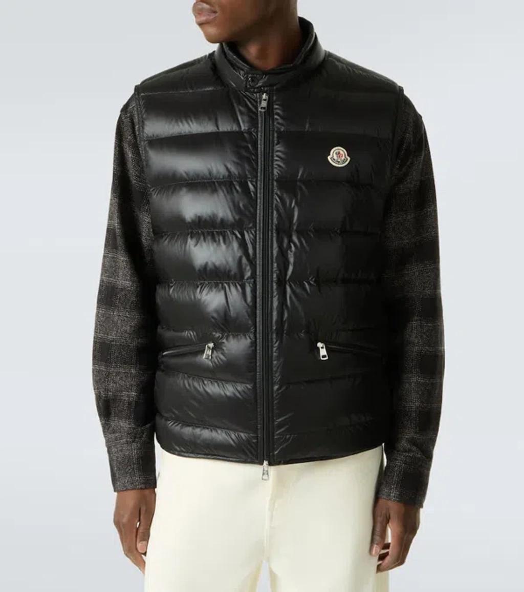 MONCLER High Collar Puffer Quilted Sleeveless Jacket In Black Product Image