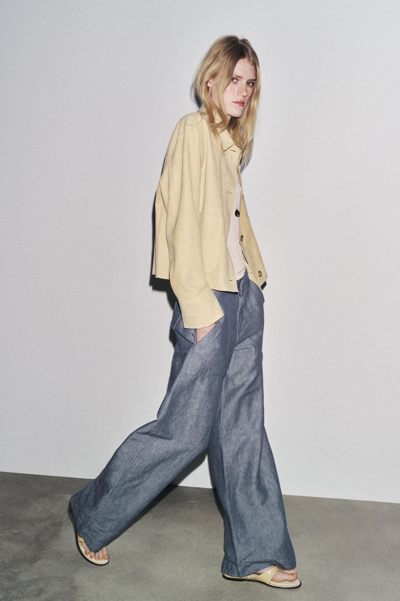 ZW COLLECTION WIDE LEG LINEN PANTS Product Image