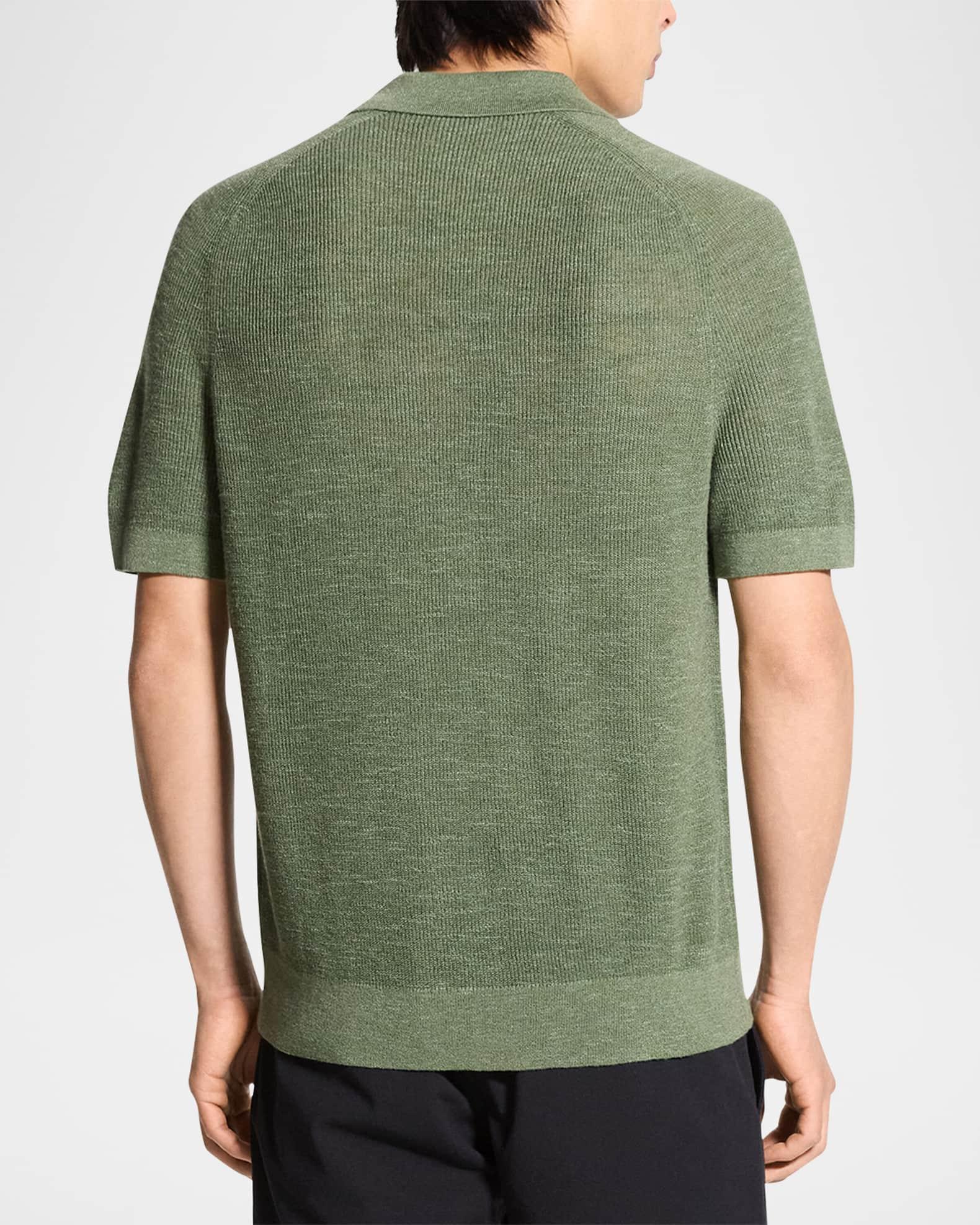 Men's Ribbed Linen-Blend Short-Sleeve Sweater Product Image