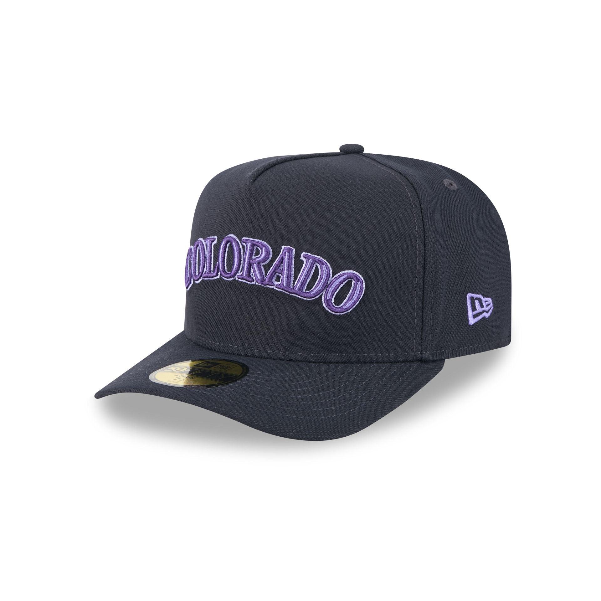 Colorado Rockies Navy Lavender 59FIFTY A-Frame Fitted Hat Male Product Image