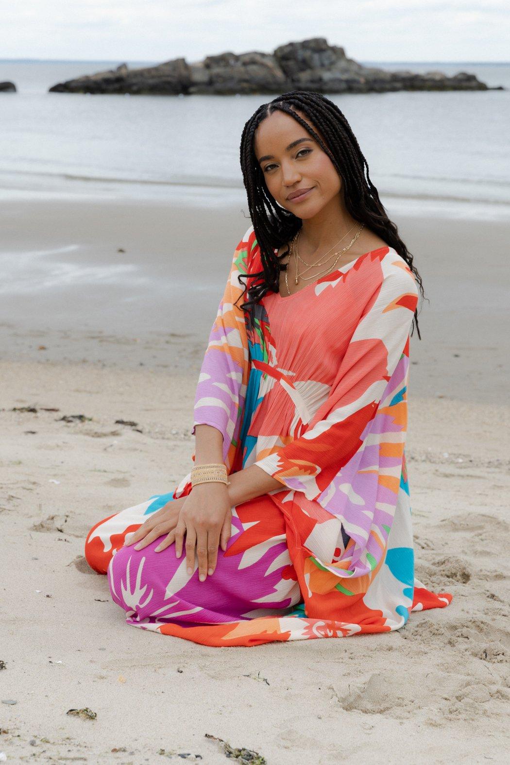 Multicolor Floral Kaftan Maxi Product Image