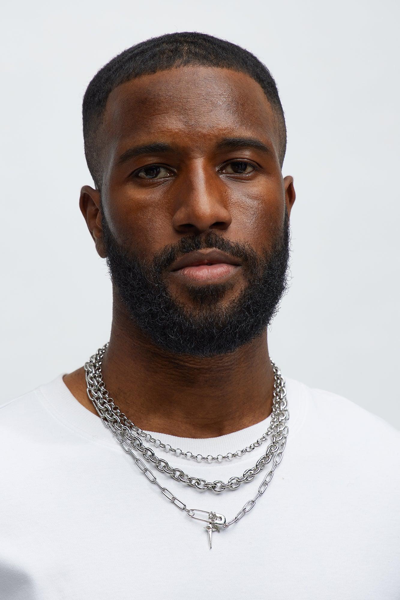 Put Together Pendant Necklace Set - Silver Male Product Image