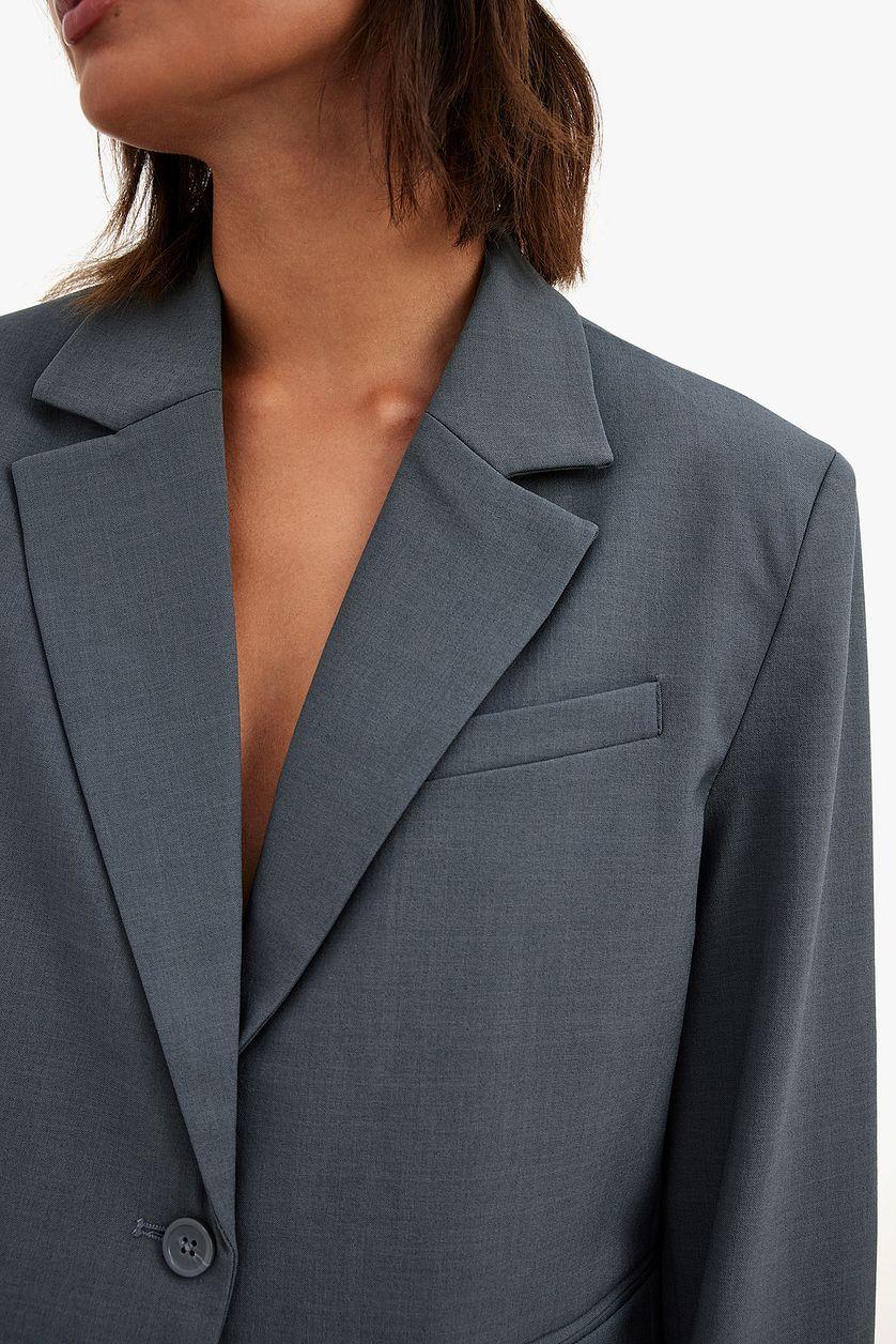 Short Tailored Straight Blazer Product Image