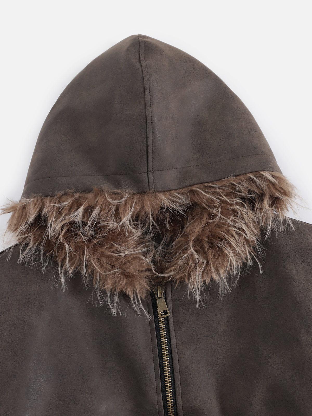 Aelfric Eden Faux Fur Hooded Zip Up Coat Product Image
