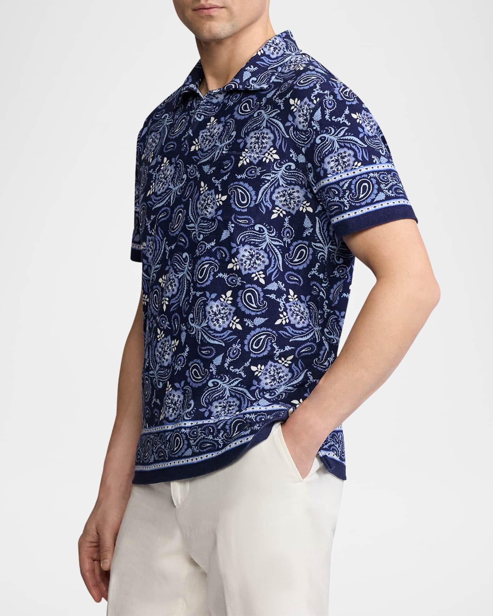 Men's Paisley Riviera Terry Polo Shirt Product Image