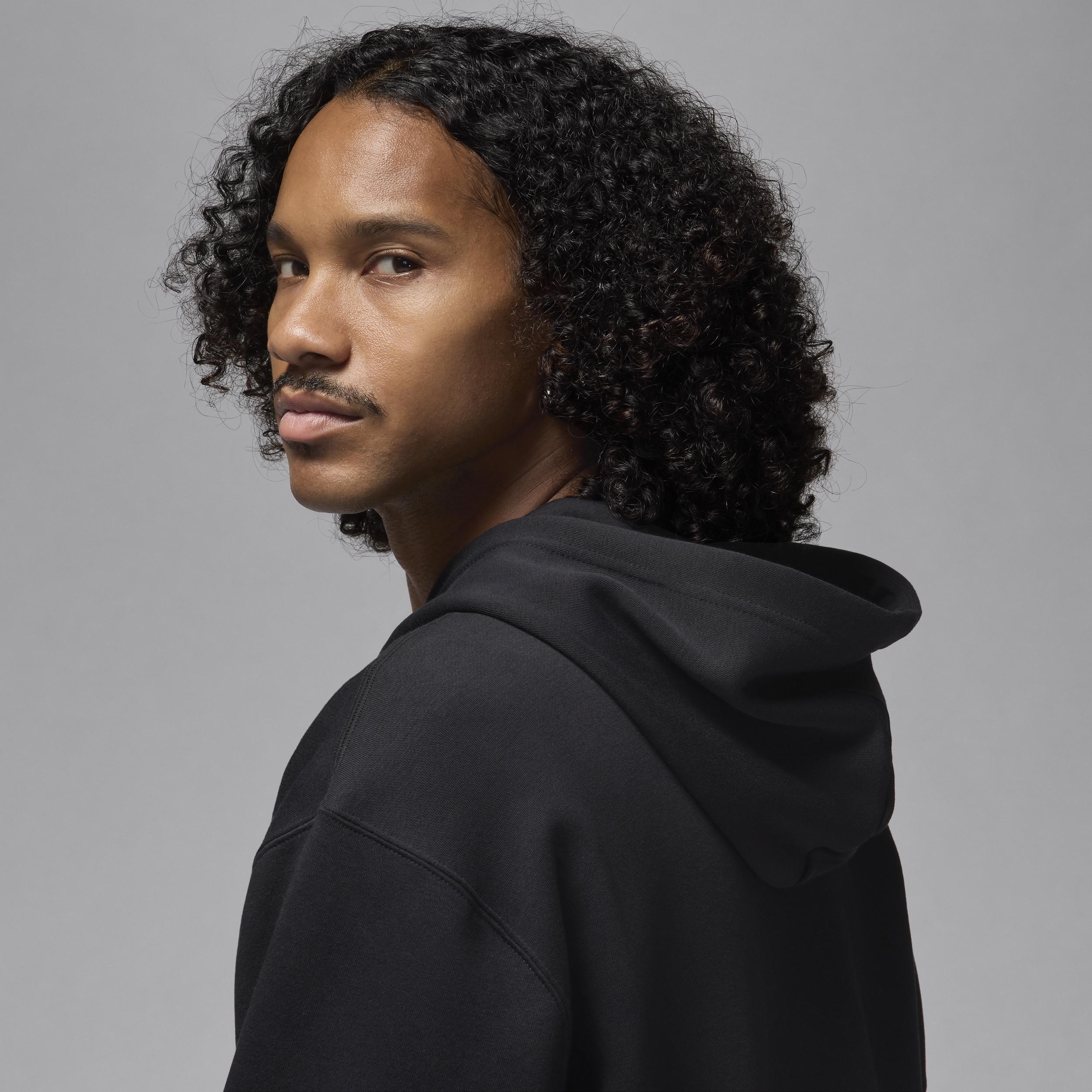 Jordan Mens Jordan Essential Air Stretch Fleece Hoodie - Mens Black/White/Red Product Image