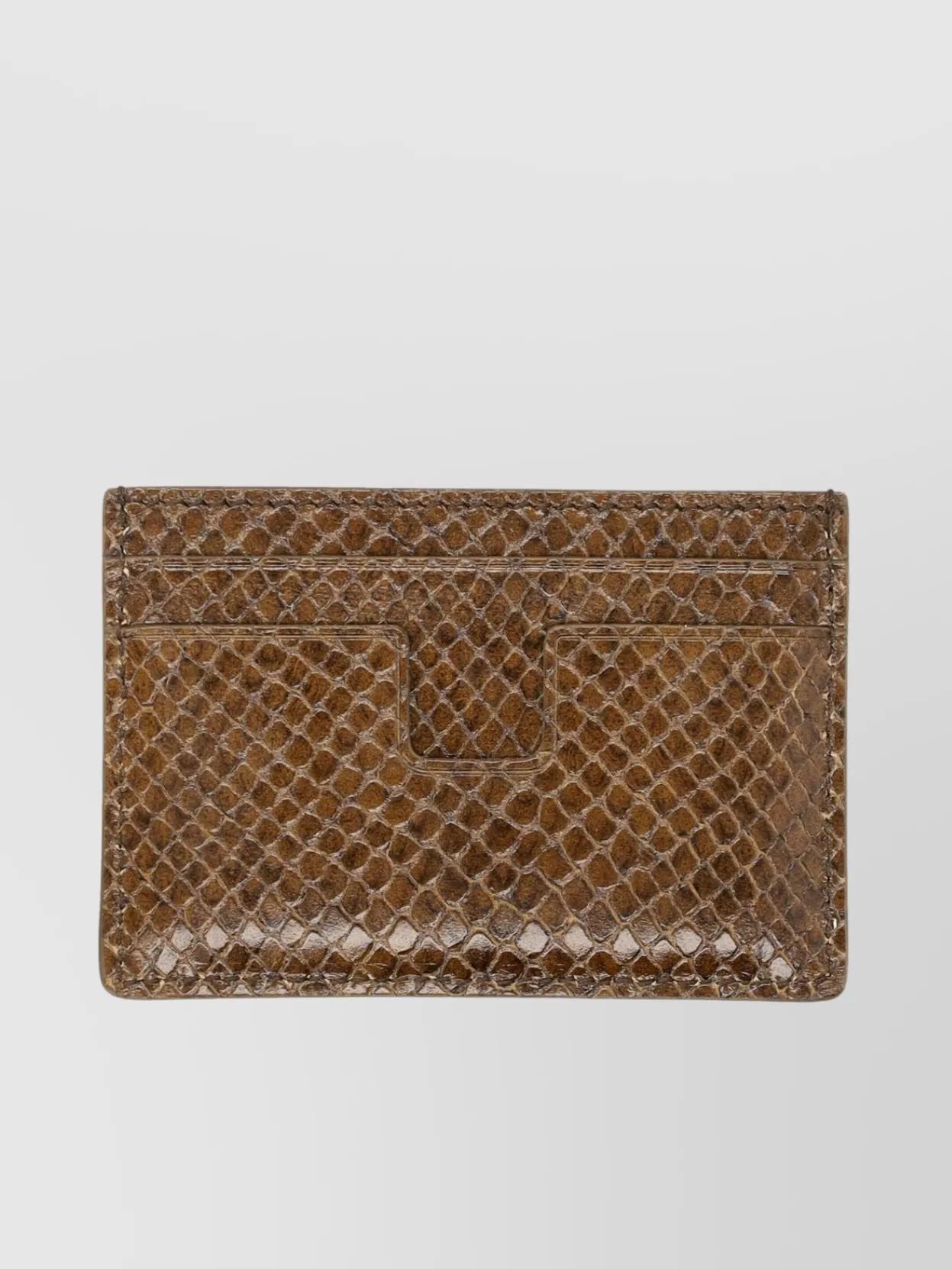 Phyton-print leather card holder Product Image