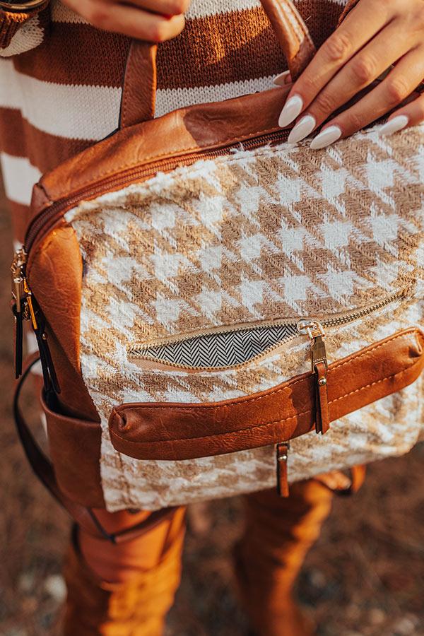 The Stevie Faux Leather Houndstooth Backpack Product Image